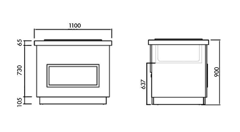 Refrigerated tub - 1.1 x 1.0 m - 120 liters