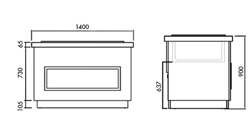 Refrigerated tub - 1.4 x 1.0 m - 180 liters