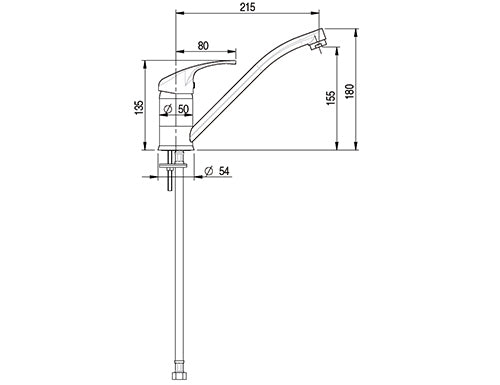 8000 single hole mixer tap