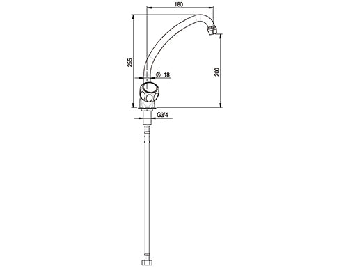 11000 single hole mixer tap