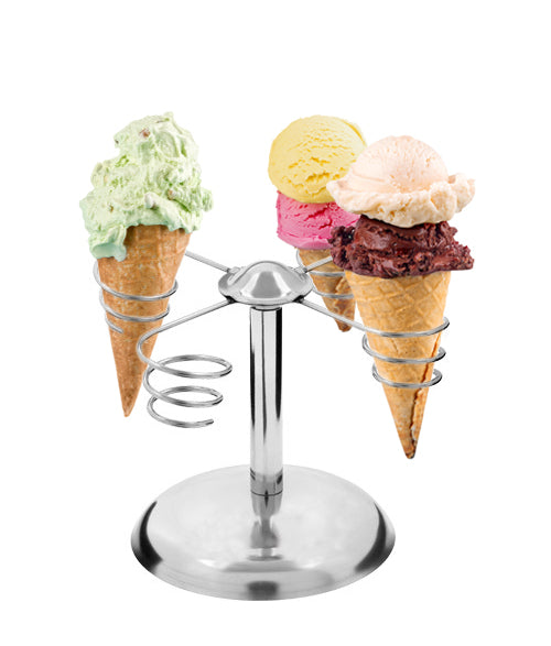 Spiral holder for ice cream cones