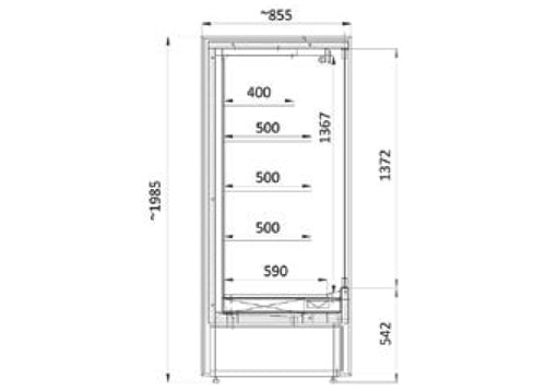 Wall Cooling Shelf - 1.1 x 0.85 m - with 4 shelves - 0.85 DEEP