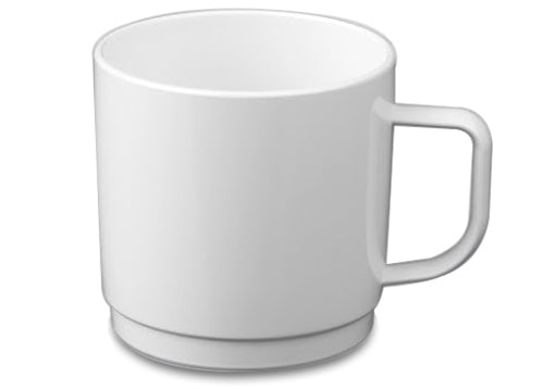 Чаша за кафе и мляко от поликарбонат, бяла - 200 мл - 50 броя