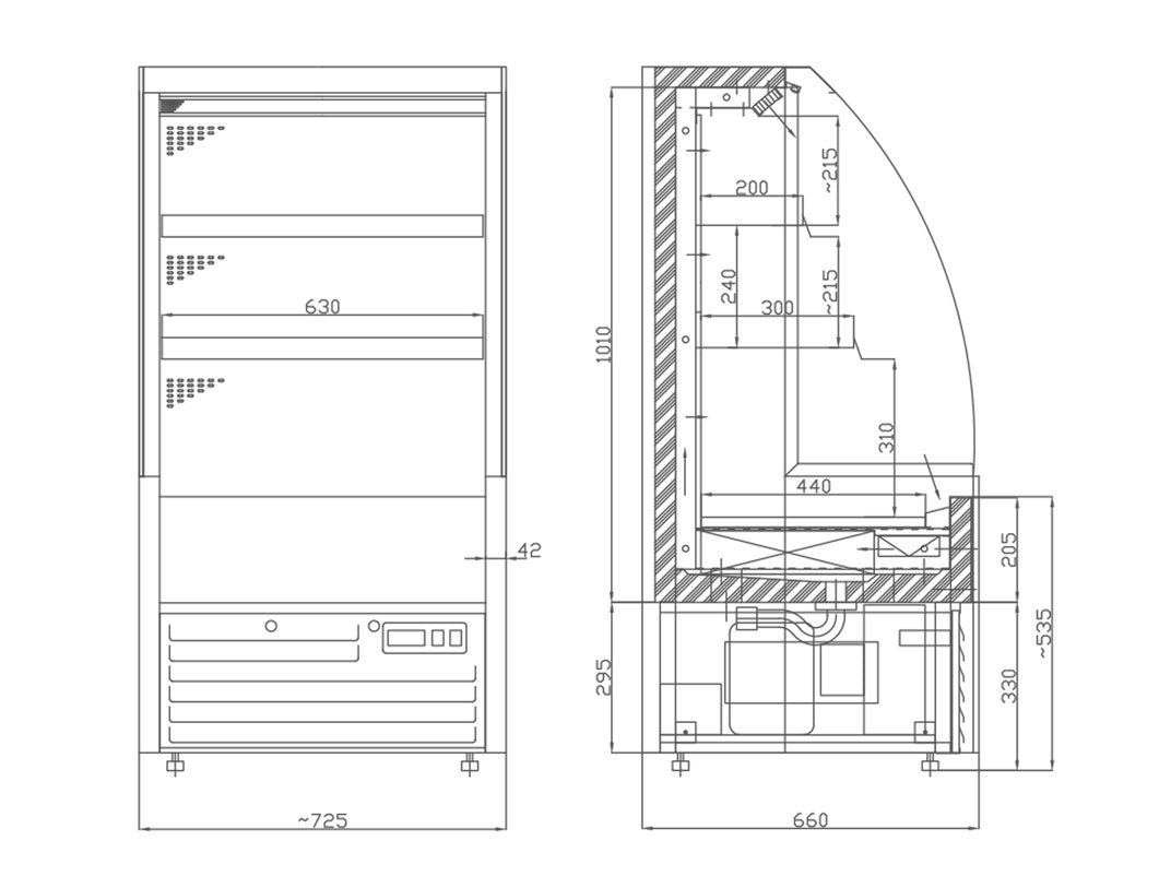 Стенен охлаждащ рафт - 0,72 x 1,4 m - с 2 рафта