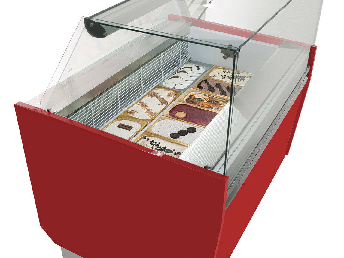 Ice cream display case 1.56 x 0.92 m - red