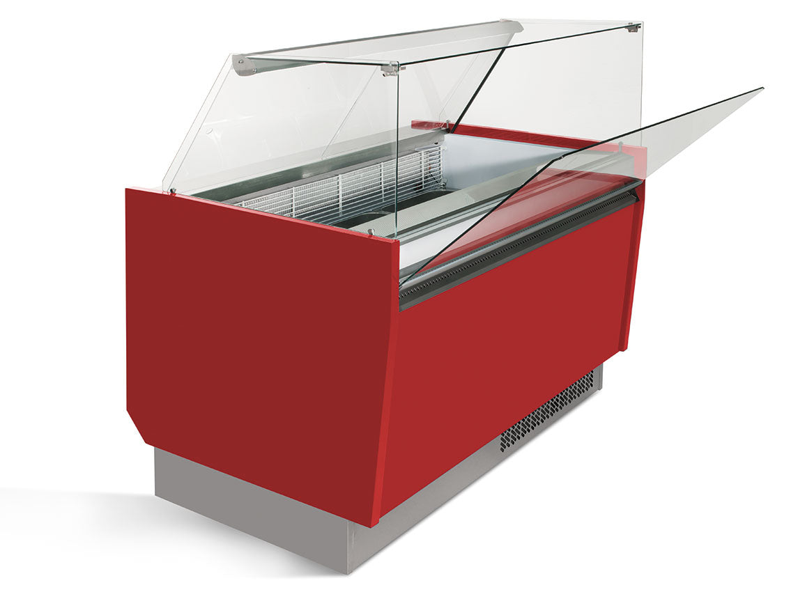 Ice cream display case 1.56 x 0.92 m - red