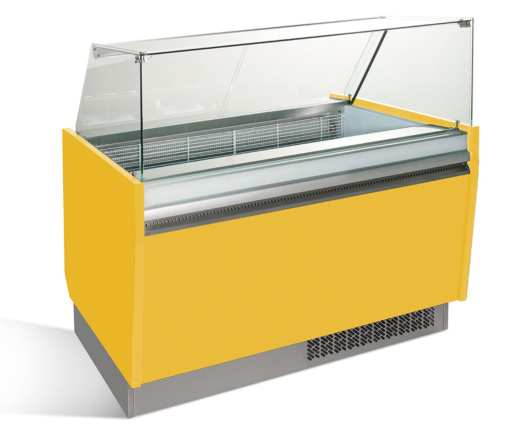 Ice cream display case 1.25 x 0.92 m - Yellow