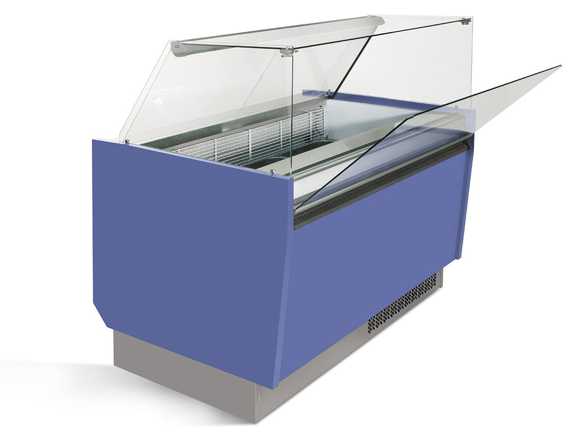 Ice cream display case 1.56 x 0.92 m - blue