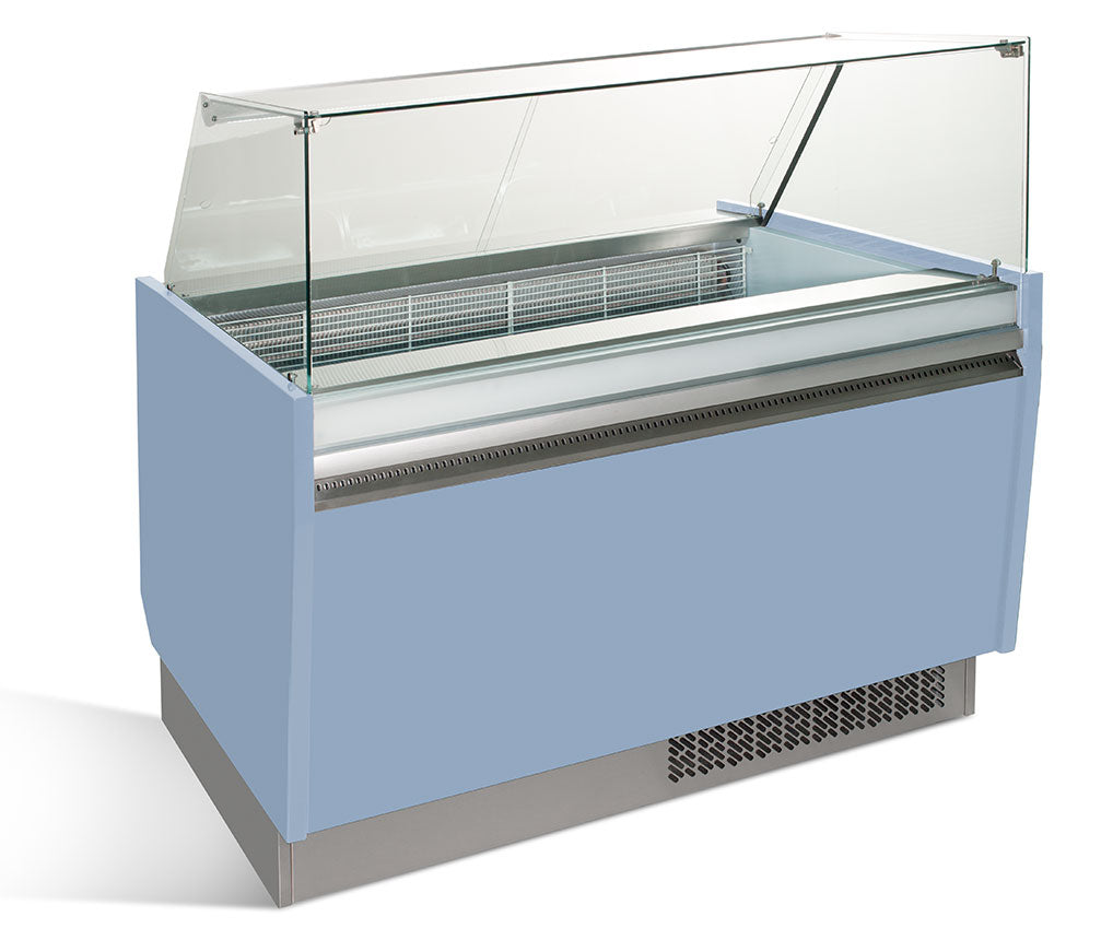 Ice cream display case 1.25 x 0.92 m - light blue