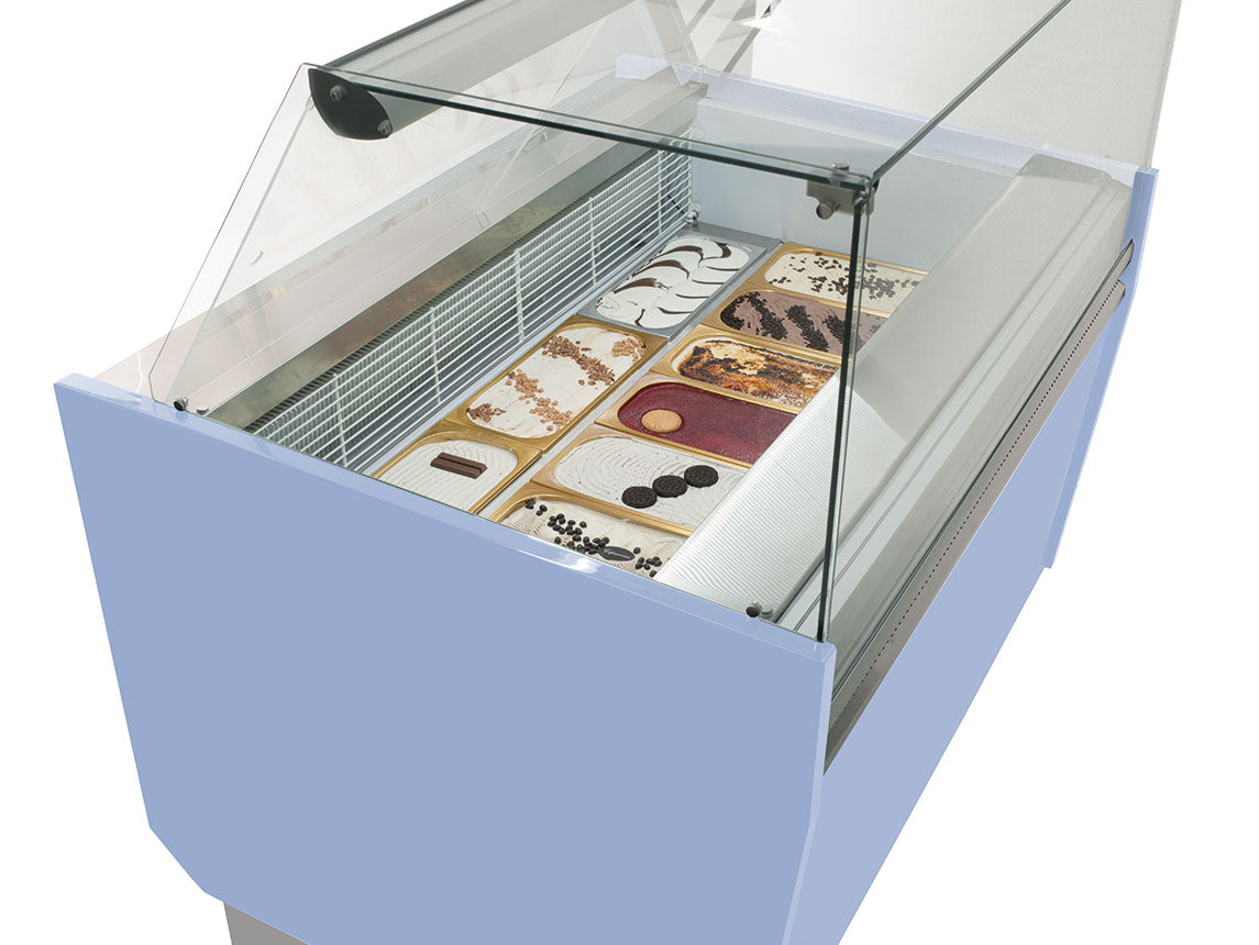 Ice cream display case 1.56 x 0.92 m - light blue