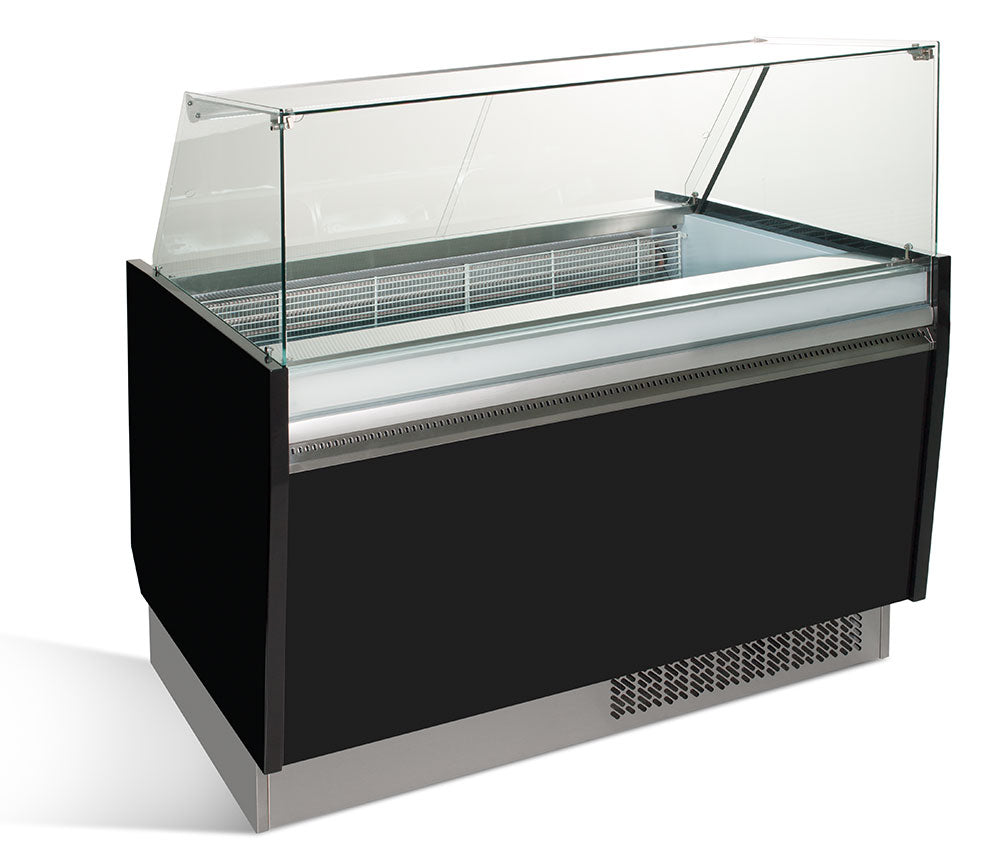 Ice cream display case 1.25 x 0.92 m - Black