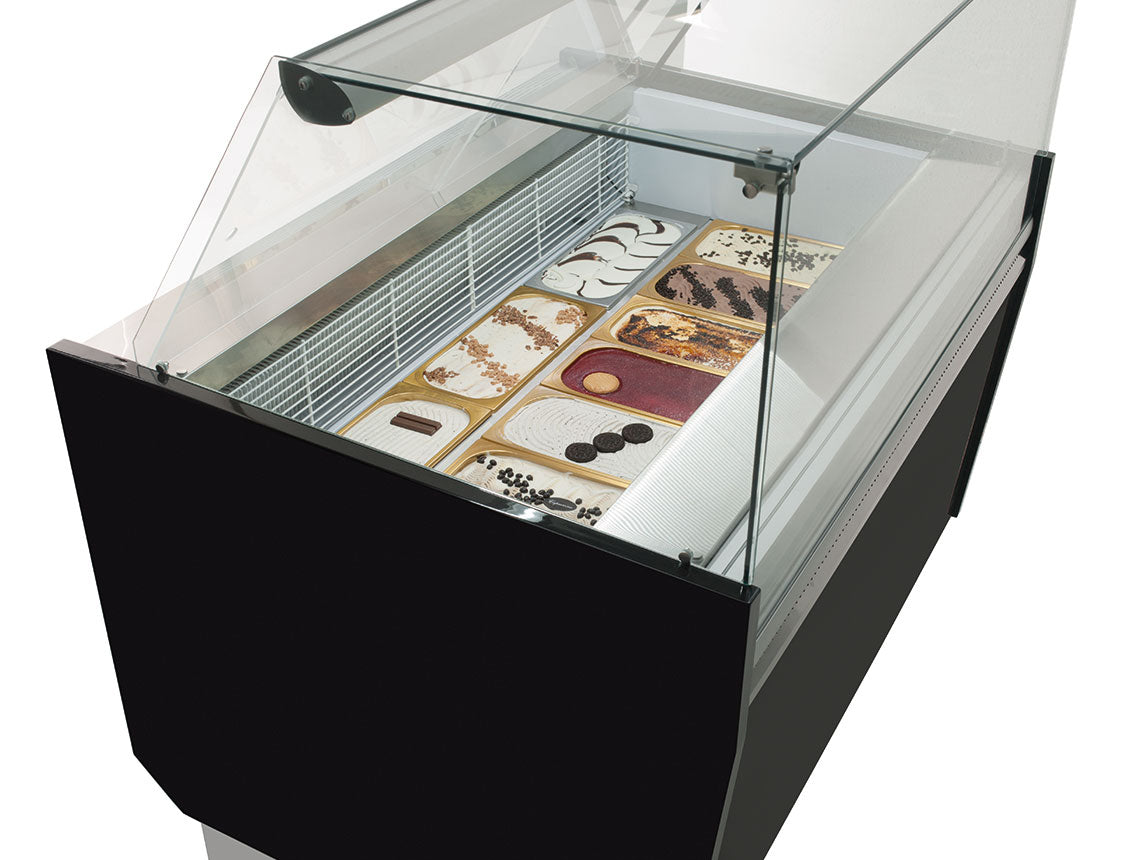 Ice cream display case 1.25 x 0.92 m - Black