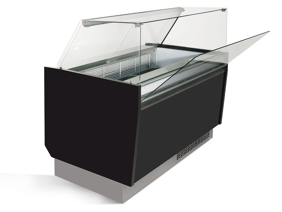 Ice cream display case 1.25 x 0.92 m - Black