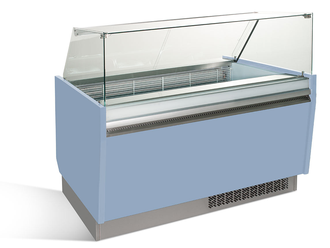 Ice cream display case 1.56 x 0.92 m - light blue