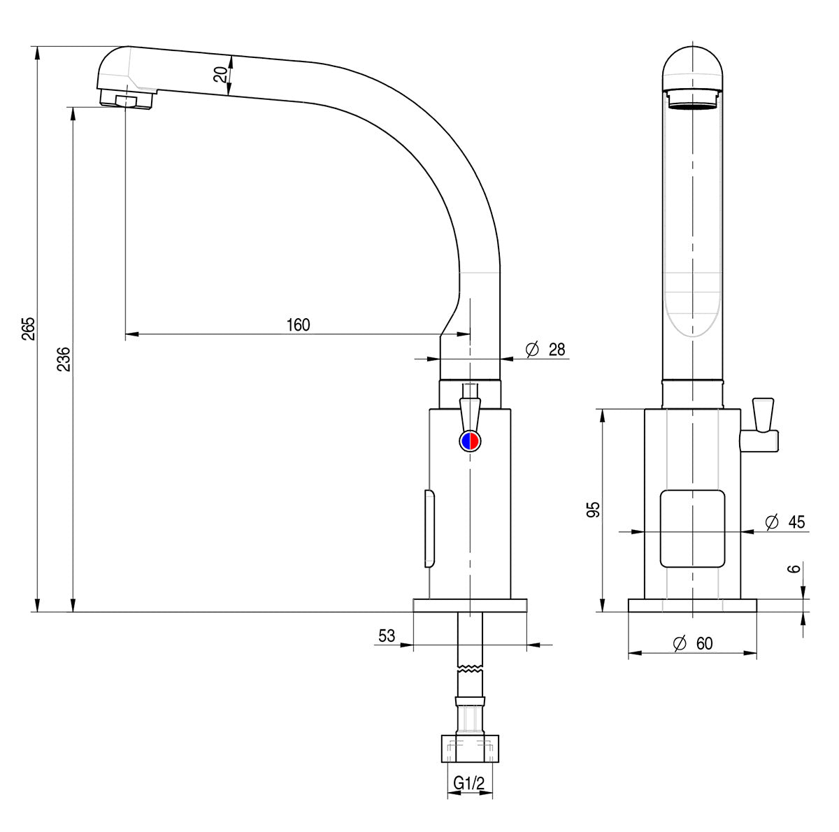 Premium single hole faucet with infrared sensor