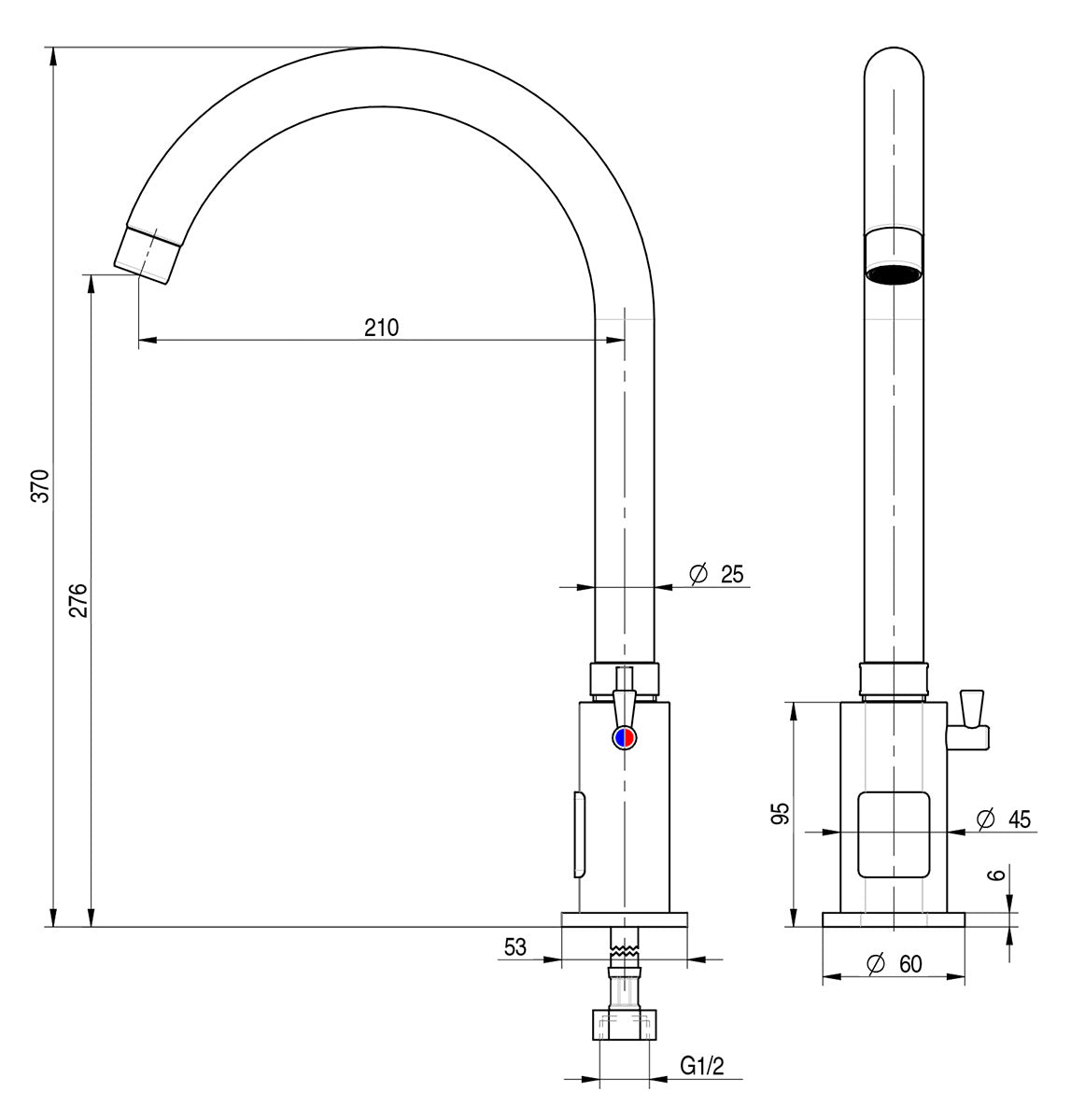 Premium single hole faucet with infrared sensor