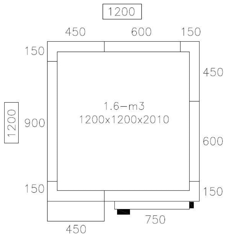 Фризерна стая 1,2 х 1,2 х 2,01m - 1,6m³ с включен агрегат