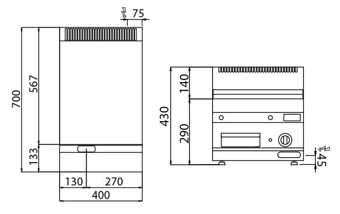 Electric griddle - smooth (3.6 kW)