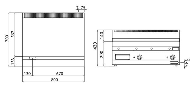 Electric griddle - smooth (7.1 kW)