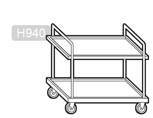 Serving trolley 1.2 m - with 2 x shelves