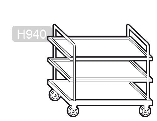 Serving trolley 0.8 m - with 3 x shelves