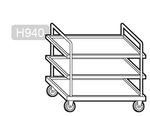 Serving trolley 1.2 m - with 3 x shelves