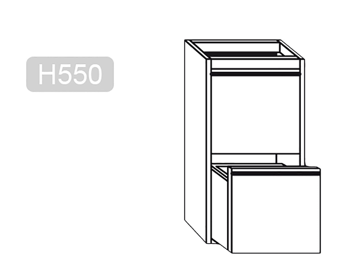 Stainless steel drawer table - 0.4 m - with 2 drawers - substructure module for work tables depth 800