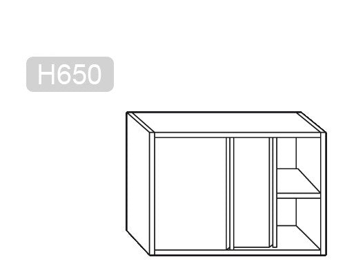 Wall-hung cabinet 0.8 m - 0.8 m high - with double door