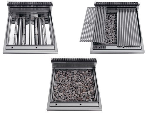 Gas grill with volcanic stones (7 kW) - with tilting grid