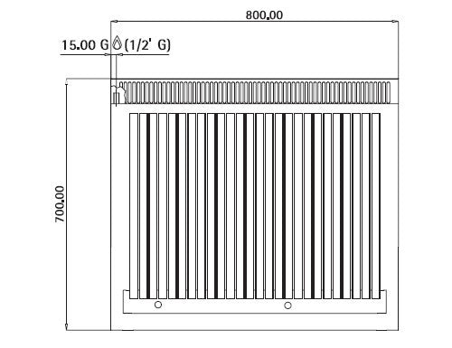 Gas grill with volcanic stones (14 kW) - with tilting grid