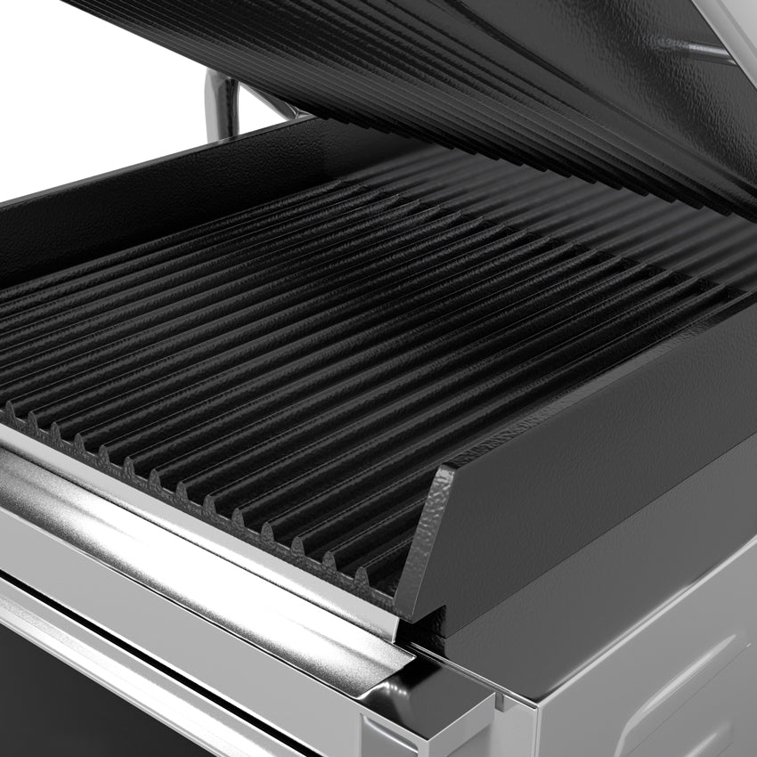 Contact grill 0.43 m - ribbed top and bottom