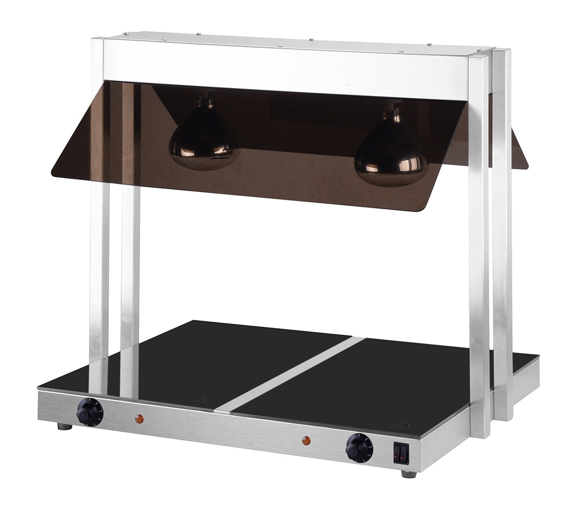Warming plate with 2 warming lamps