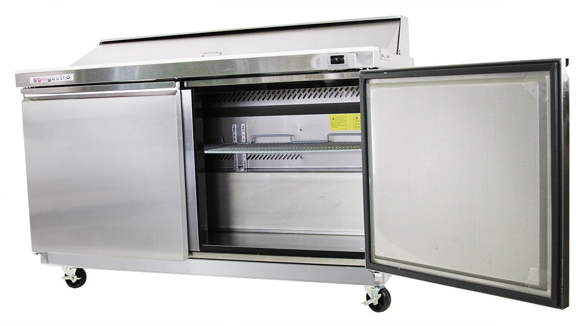 Pizza counter cooler - 1.11 x 0.77 m - 396 liters - with 2 doors