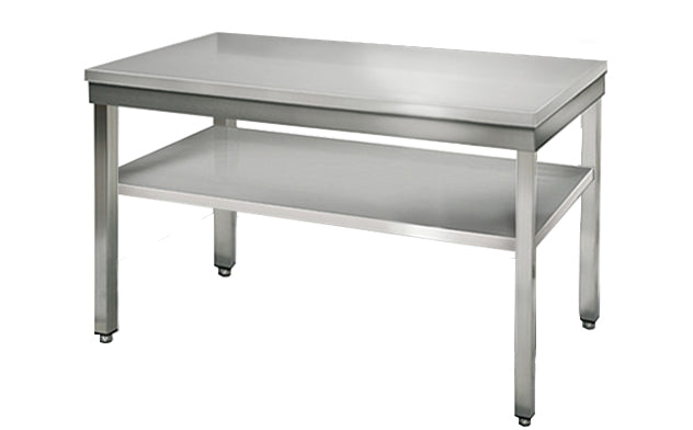 Stainless steel ECO work table - 1.2 m - with lower shelf