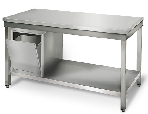 Stainless steel ECO work table - 1.6 m - with lower shelf