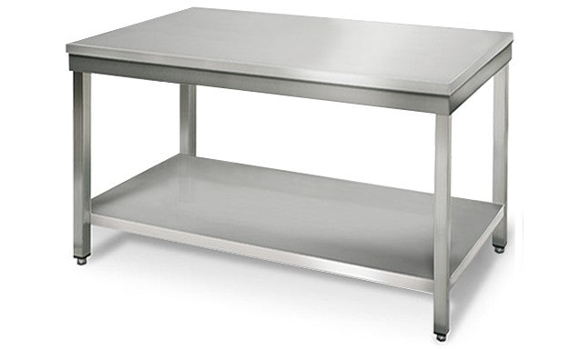 Stainless steel ECO work table - 1.0 m - with lower shelf