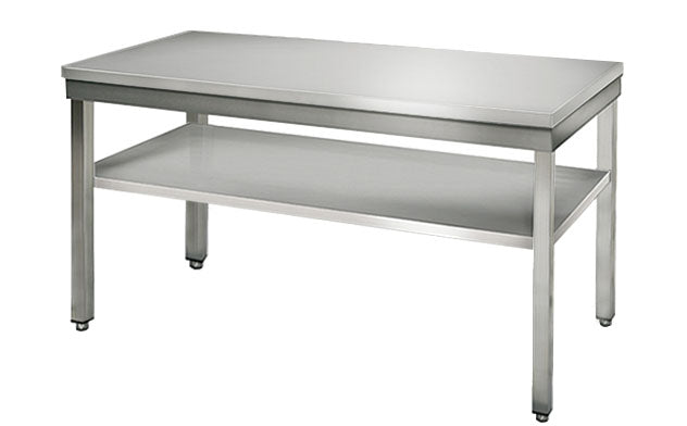 Stainless steel ECO work table - 1.5 m - with lower shelf