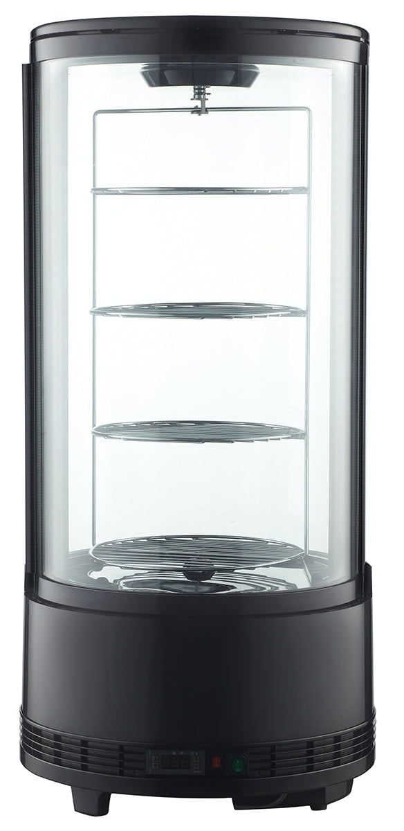 Panoramic showcase 72 liters / silver (round)