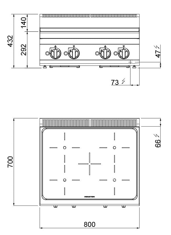 Мощна индукционна печка (14 kW) - 4 котлона