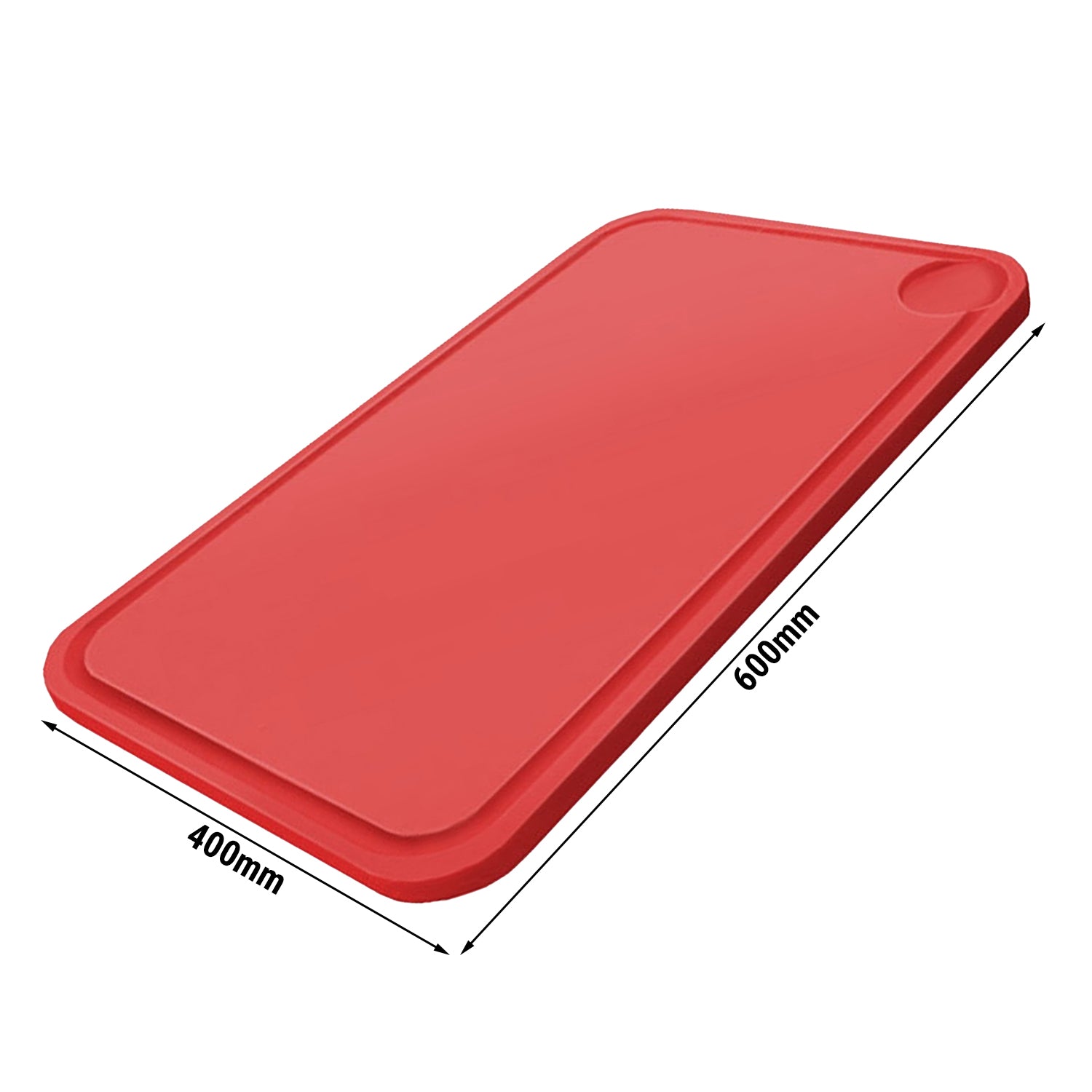 Cutting board with juice channel - 40 x 60 cm - red