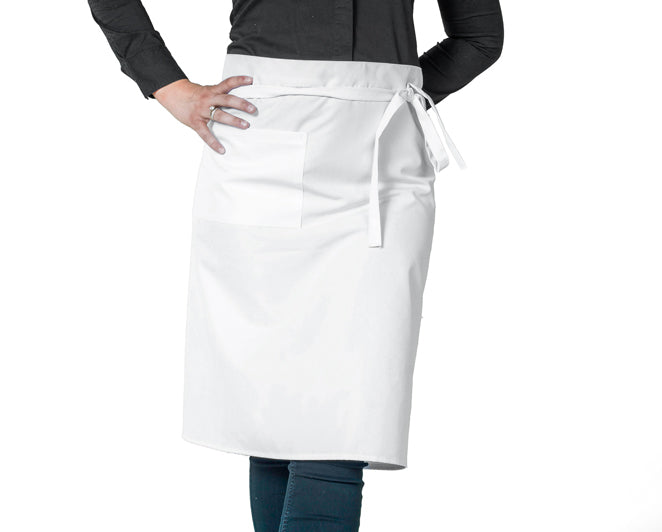 Bistro aprons, color white, length 65 cm, set of 5 pcs