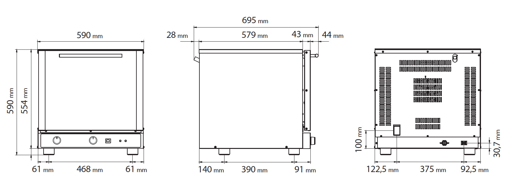 Convectomat (manual) with steam function 4 x EN 429x345mm