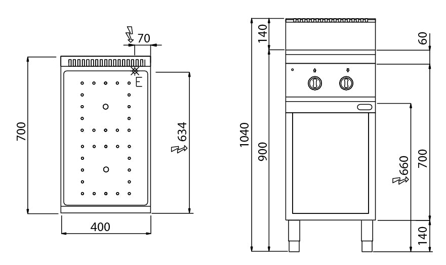 Инфрачервена печка - 2 котлона (6,4 kW)