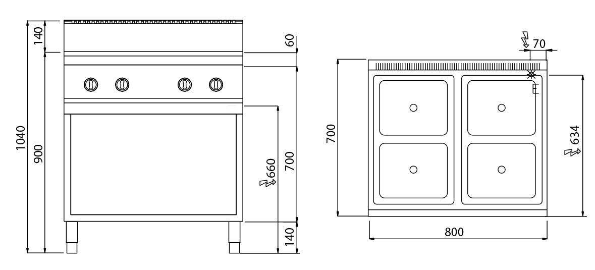 Индукционна печка - 4 котлона (14 kW)