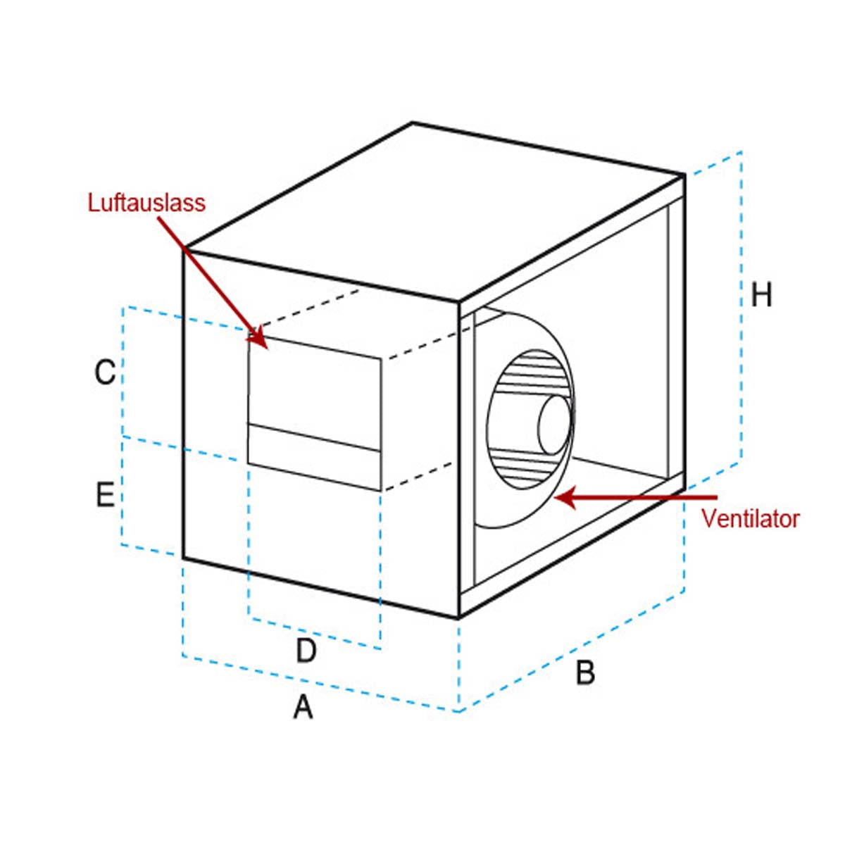 Ventilation box 1600 m³ per hour