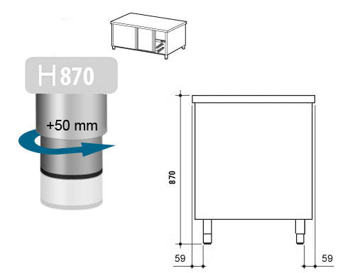 Worktop with opening PREMIUM - 1.6 m