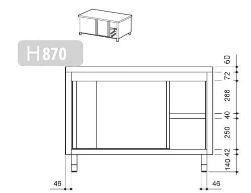 Worktop with opening PREMIUM - 1.6 m