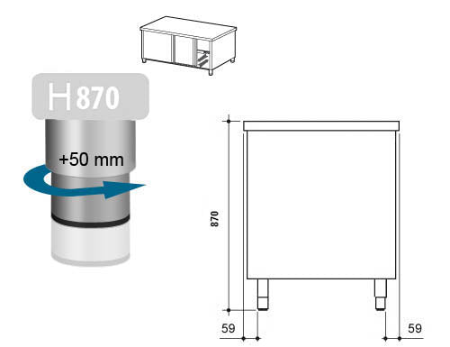 Worktop with opening PREMIUM - 1.0 m