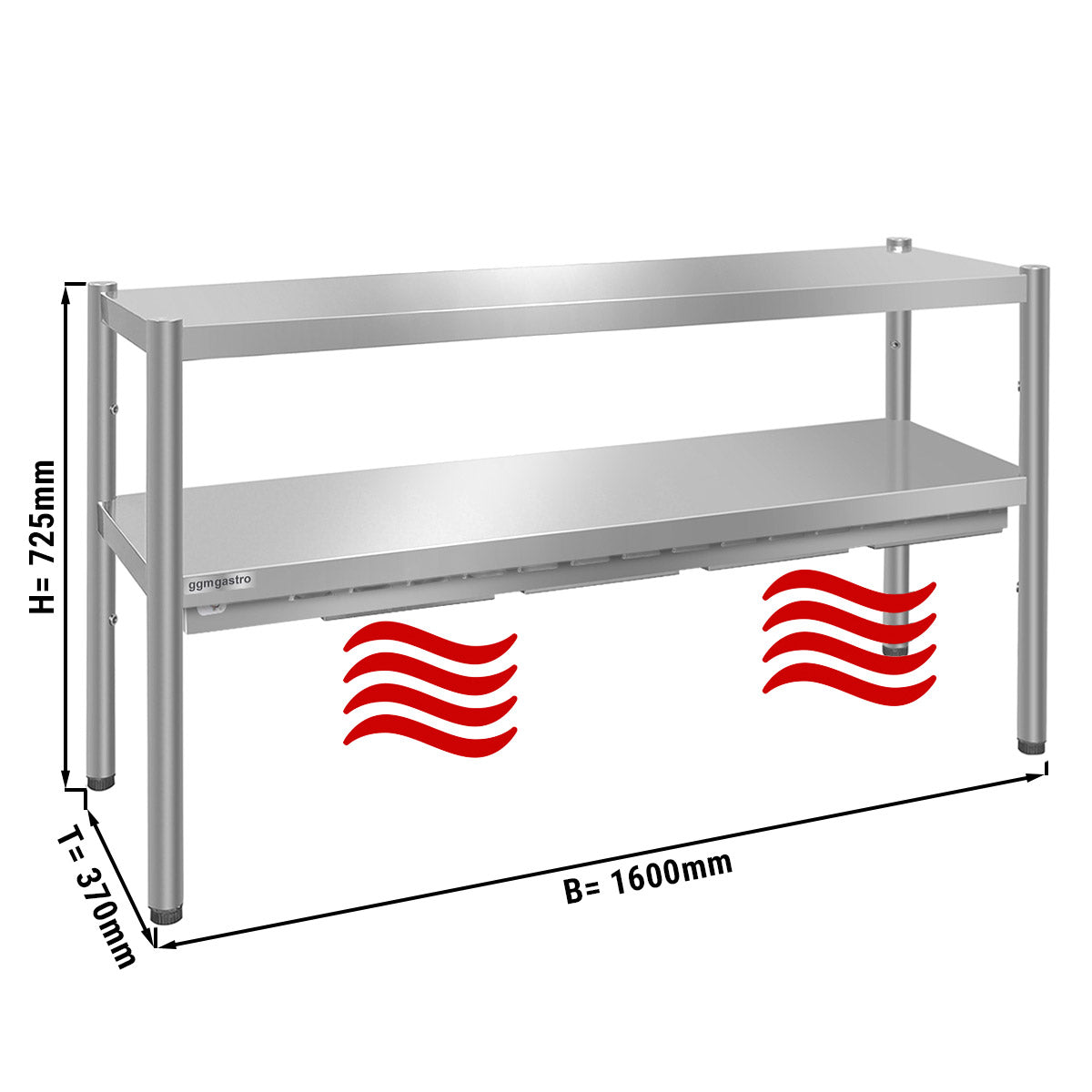 Warming bridge - 1.6 m - 2 floors - Height: 0.7 m