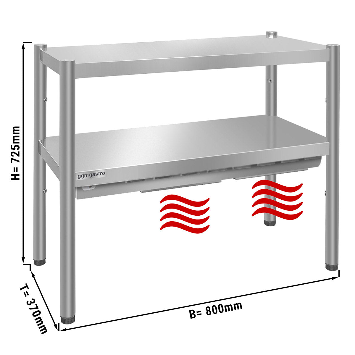 Warming bridge - 0.8 m - 2 floors - Height: 0.7 m